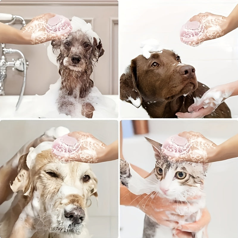 Escova de Banho Com Reservatório de Shampoo Para o Pet