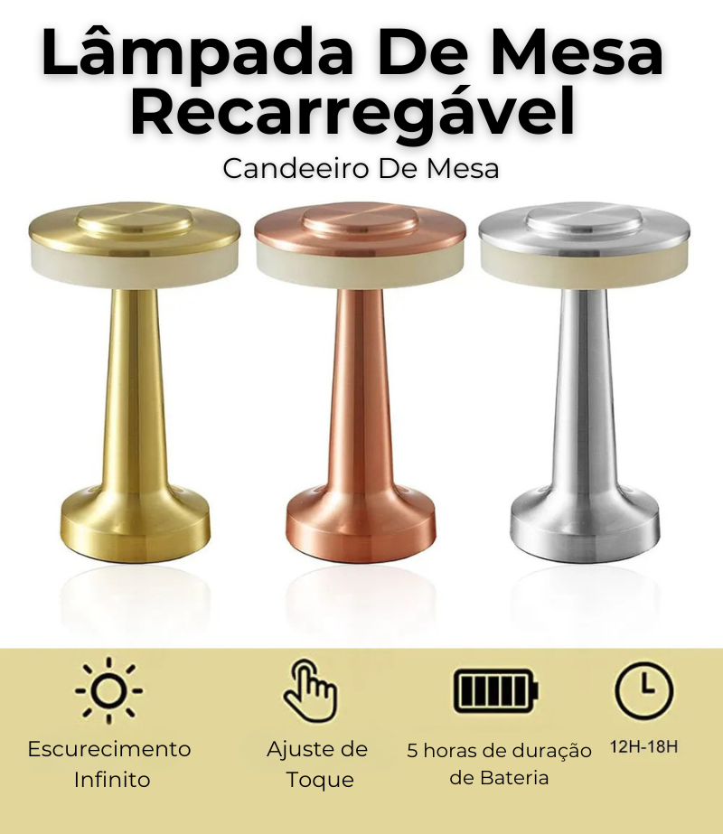 Lâmpada De Mesa Recarregável - Candeeiro De Mesa