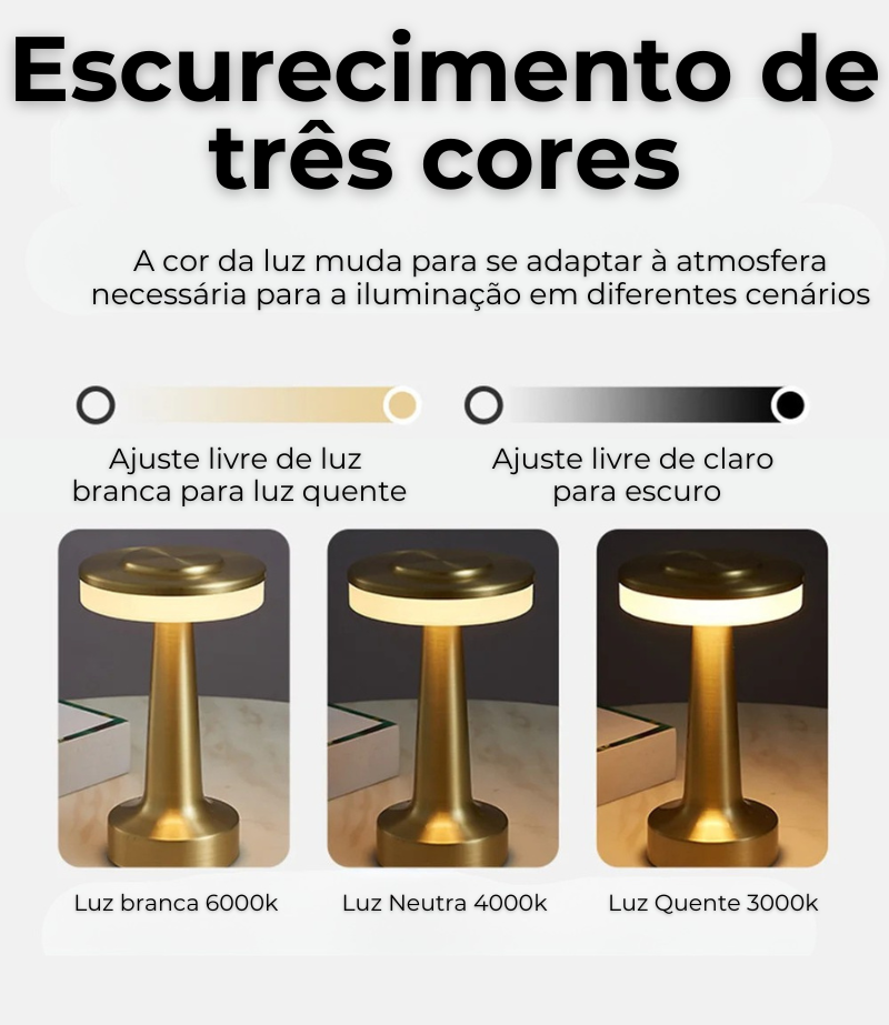 Lâmpada De Mesa Recarregável - Candeeiro De Mesa