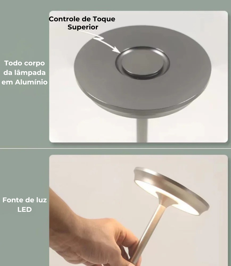 Lâmpada De Mesa Recarregável - Candeeiro De Mesa