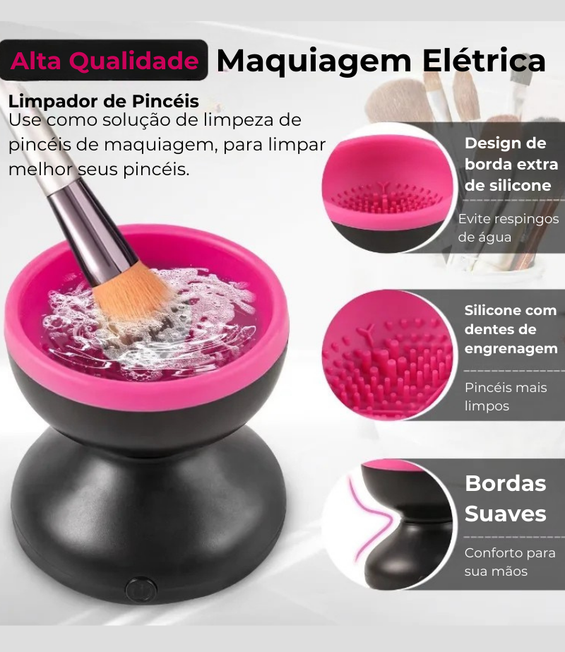 Limpador Elétrico de Pinceis para Maquiagem Portátil