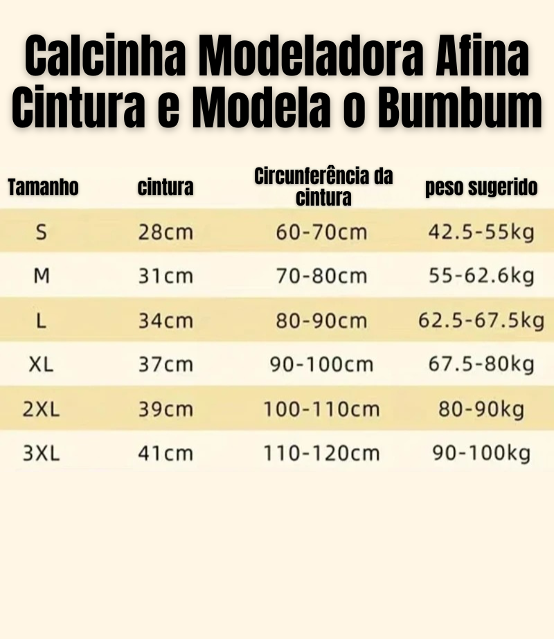 Calcinha Modeladora Afina Cintura e Modela o Bumbum