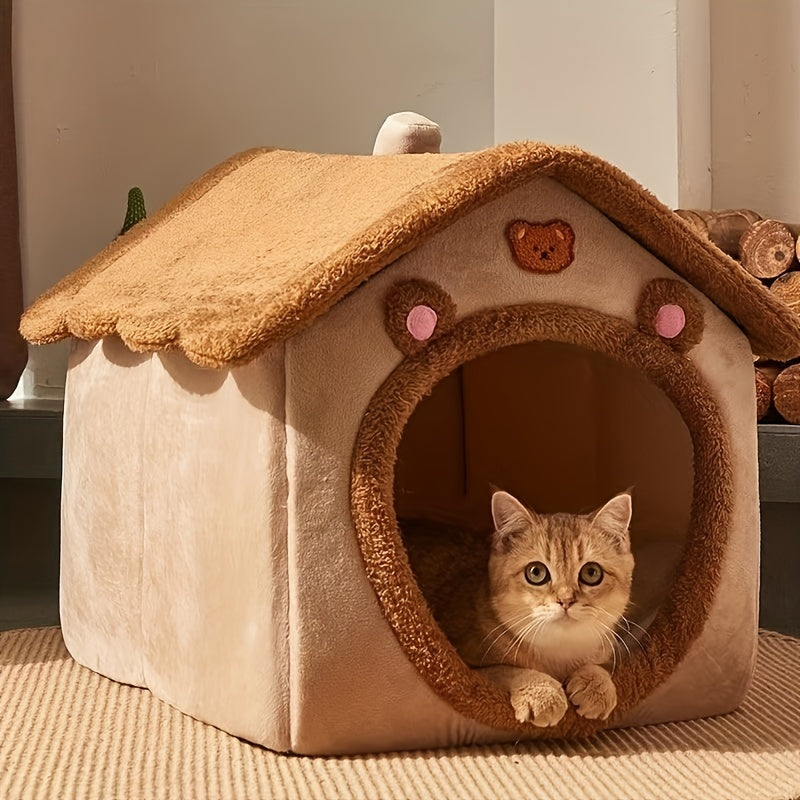 Casa de Dormir Dobrável para Cães e Gato Lavável