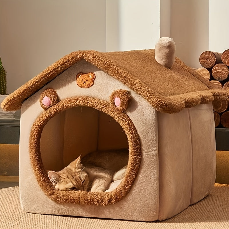 Casa de Dormir Dobrável para Cães e Gato Lavável