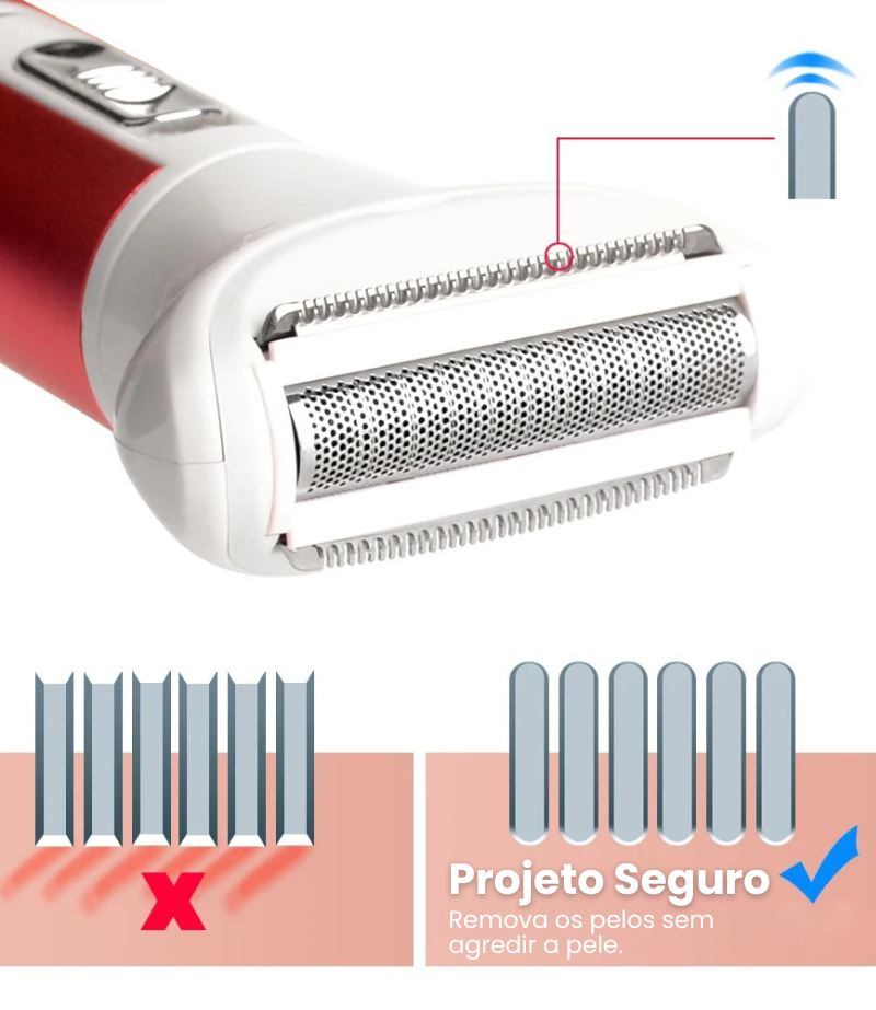 Depilador Feminino, Barbeador Elétrico 5 Em 1