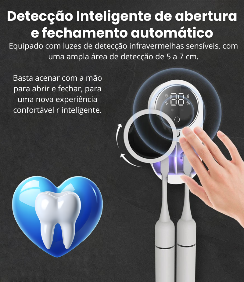 Esterilizador Inteligente de Escovas Com luz UV Display LED