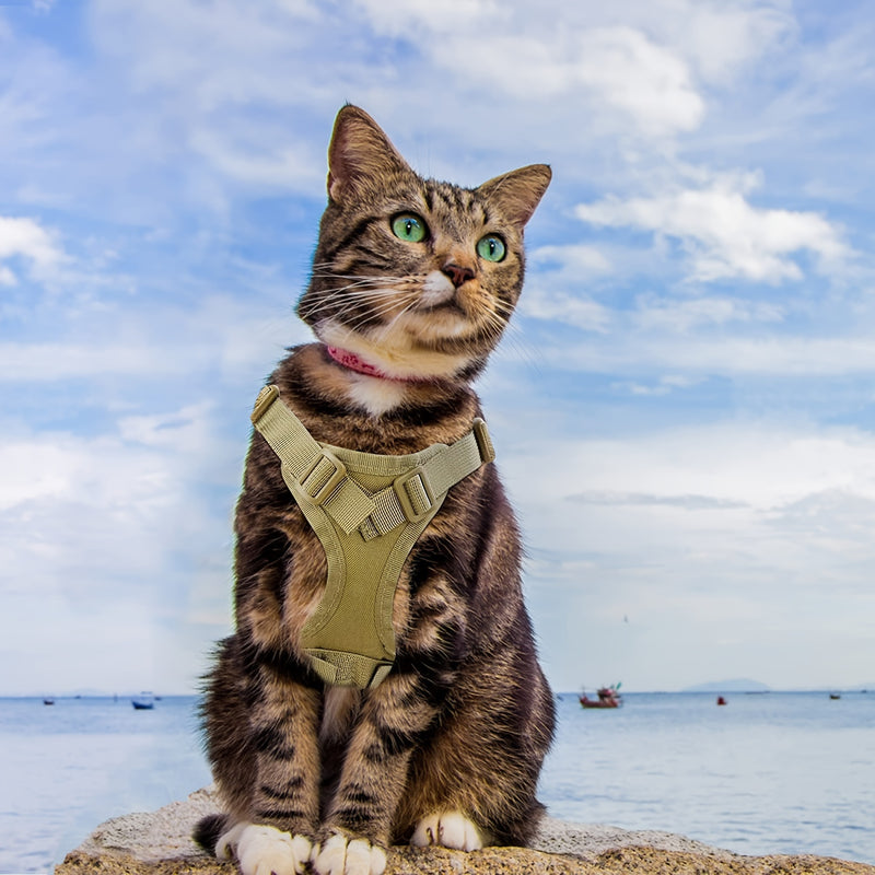 Colete tático para gatos, prova de fuga.