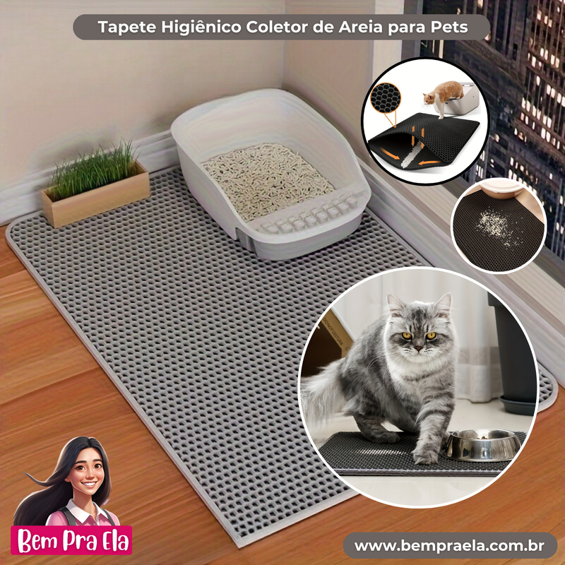 Tapete Higiênico Coletor de Areia para Pets