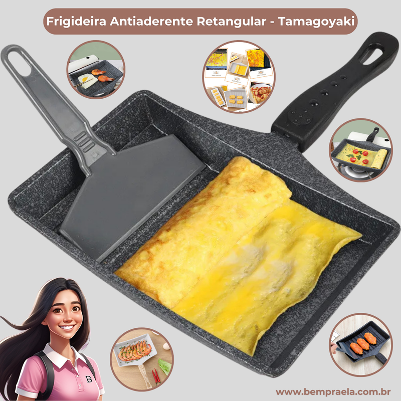 Frigideira Antiaderente Retangular - Tamagoyaki