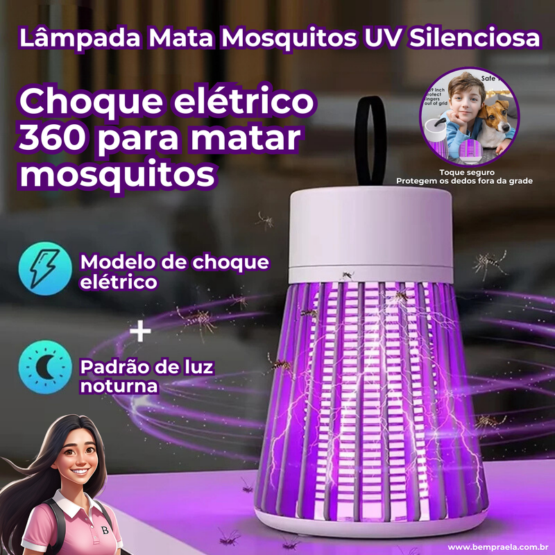 Lâmpada Mata Mosquitos UV Silenciosa