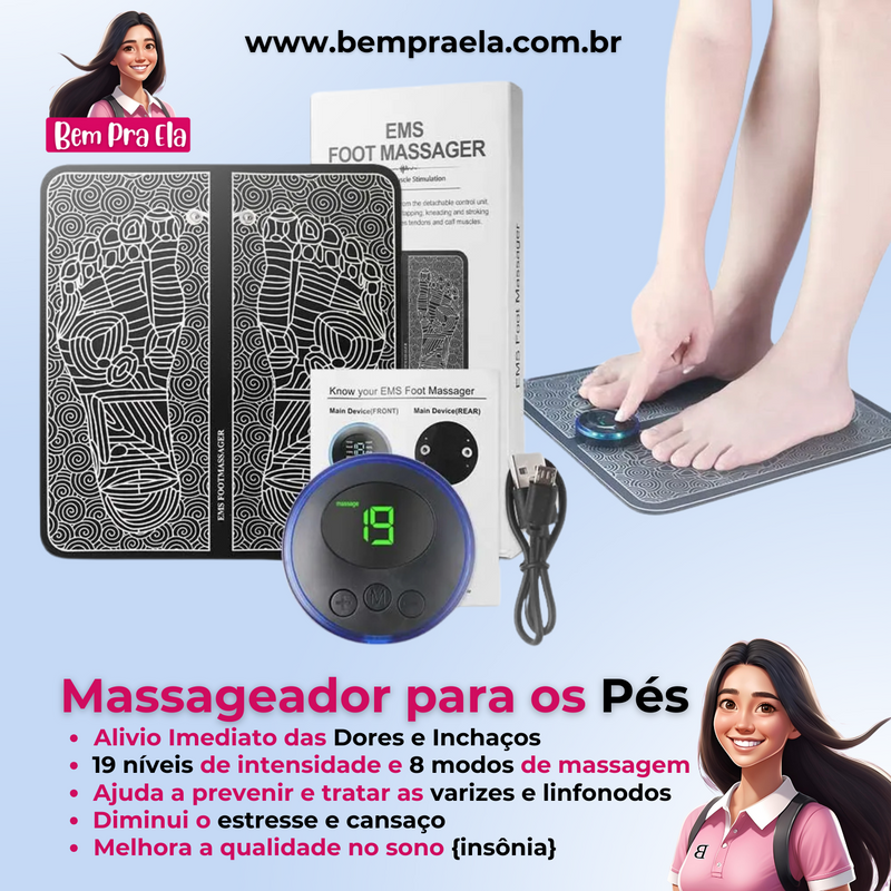 Massageador para os Pés - Alivio Imediato das Dores e Inchaços