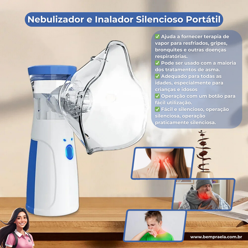 Nebulizador e Inalador Silencioso Portátil