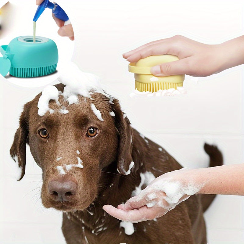 Escova de Banho Com Reservatório de Shampoo Para o Pet